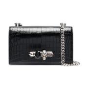 Alexander McQueen Jeweled Satchel Väska i Svart Black, Dam