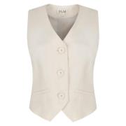 Jaaf Skräddarsydd Vest Top i Sandy Beige Beige, Dam