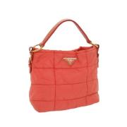 Prada Vintage Pre-owned Nylon handvskor Orange, Dam