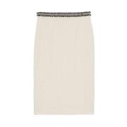 Ines De La Fressange Paris Elegant Tweed Pennkjol Beige, Dam