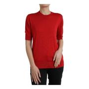 Dolce & Gabbana Round-neck Knitwear Red, Dam