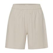 Gestuz Lizagz Linne Hög Midja Shorts Ancient Scroll Beige, Dam