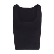 Cortana Svart Silke Tussah Tank Top Black, Dam