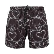 Philipp Plein Svarta Badshorts Multicolor, Herr