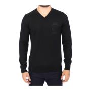 Ermanno Scervino V-neck Knitwear Black, Herr