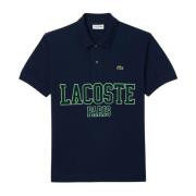 Lacoste Herr Polo Skjorta med Maxi Print Blue, Herr