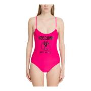 Moschino Double Question Mark Swim Swimsuit Pink, Dam