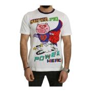 Dolce & Gabbana Vit Bomull Super Power Gris T-shirt White, Herr