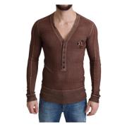 Dolce & Gabbana V-neck Knitwear Brown, Herr