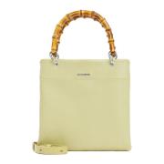 Jil Sander Bambu Shopper Liten Linne Väska Green, Dam