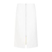 Jil Sander Bomull Midi Kjol Porslin White, Dam