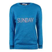 Alberta Ferretti Round-neck Knitwear Blue, Dam