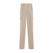 Sportmax Straight Trousers Beige, Dam