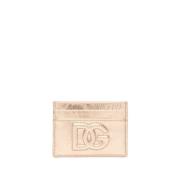 Dolce & Gabbana Metallic Pink Logo Korthållare Yellow, Dam