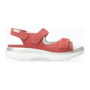 Mephisto Flat Sandals Pink, Dam