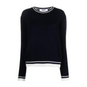 Msgm Round-neck Knitwear Black, Dam