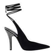 The Attico Svarta Satin Venus Pumps Black, Dam