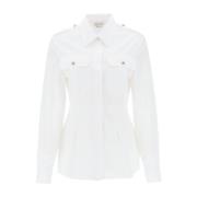 Alexander McQueen Klassisk Vit Button-Up Skjorta White, Dam