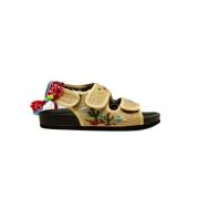 Arizona Love Naturliga Raffia Broderade Sandaler Multicolor, Dam