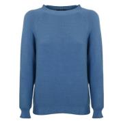 Max Mara Weekend Round-neck Knitwear Blue, Dam