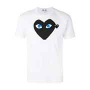 Comme des Garçons Play Vit T-shirt med logotyptryck White, Herr