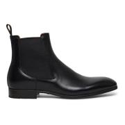 Santoni Klassiskt Läder Chelsea Boot Black, Herr