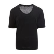 Dolce & Gabbana Svart ull Regular Fit T-shirt Black, Dam