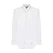 Thom Browne Vit Oxford Skjorta Randig Grosgrain White, Herr