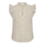 Co'Couture Mini Dot Top Blus med Ruffle Ärmar Multicolor, Dam