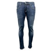 Jacob Cohën Marinblå Linne Slim Fit Byxor Blue, Herr