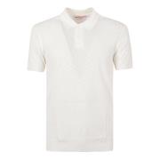 Orlebar Brown Vit Stickad Polo Jarrett Jacquard White, Herr