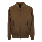 Loro Piana Bomber Tecno Blossom Cotton Coat Brown, Herr