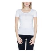 Emporio Armani EA7 Vår/Sommar Dam T-shirt 3Dtt20 Tjfkz White, Dam