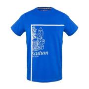 Aquascutum Logo Bomull T-shirt Vår/Sommar Män Blue, Herr