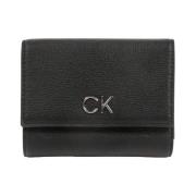 Calvin Klein Metall Logo PU Läder Plånbok Black, Dam