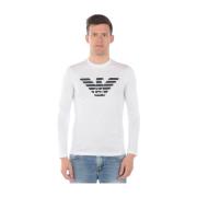 Emporio Armani Mysig Stickad Tröja Pullover White, Herr