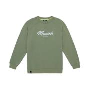 Munich Casual Urban Sweatshirt Mjuk Tvättad Bomull Green, Herr