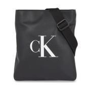 Calvin Klein Svart Axelväska med Logotyptryck Black, Herr