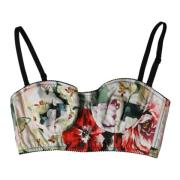 Dolce & Gabbana Blommig Bustier Crop Top Multicolor, Dam