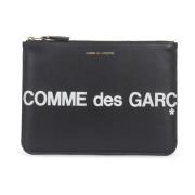 Comme des Garçons Svart Plånbok med Stor Logotyp Black, Dam