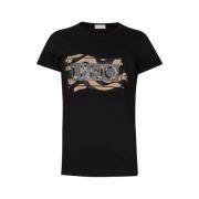 Liu Jo Avslappnad Bomull T-shirt Black, Dam