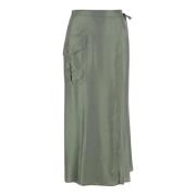 Aspesi Pareo Skirt With Iridescent Effect Green, Dam