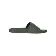 Emporio Armani Kvinnors Band Sliders Vår/Sommar Kollektion Green, Herr