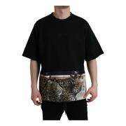 Dolce & Gabbana Leopard Print Crew Neck Tee Multicolor, Herr