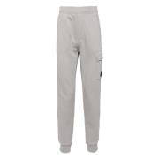 C.p. Company Upphöjd Fleece Cargo Sweatpants Gray, Herr