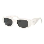 Prada Rektangulära solglasögon för kvinnor White, Dam
