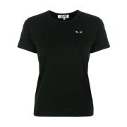 Comme des Garçons Svart Heart Crew Neck T-Shirt Black, Dam