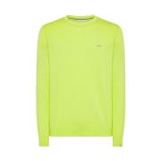 Sun68 Solid Lime Rund Hals T-shirt Green, Herr