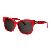 Balenciaga Stiliga solglasögon Bb0102Sa Red, Dam