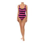 Michael Kors Front Zip One-Piece Swimsuit Multicolor, Dam